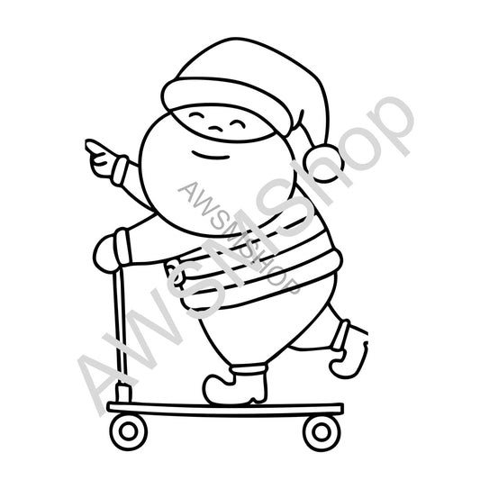 Santa on Wheels Coloring Page – Fun Christmas Printable