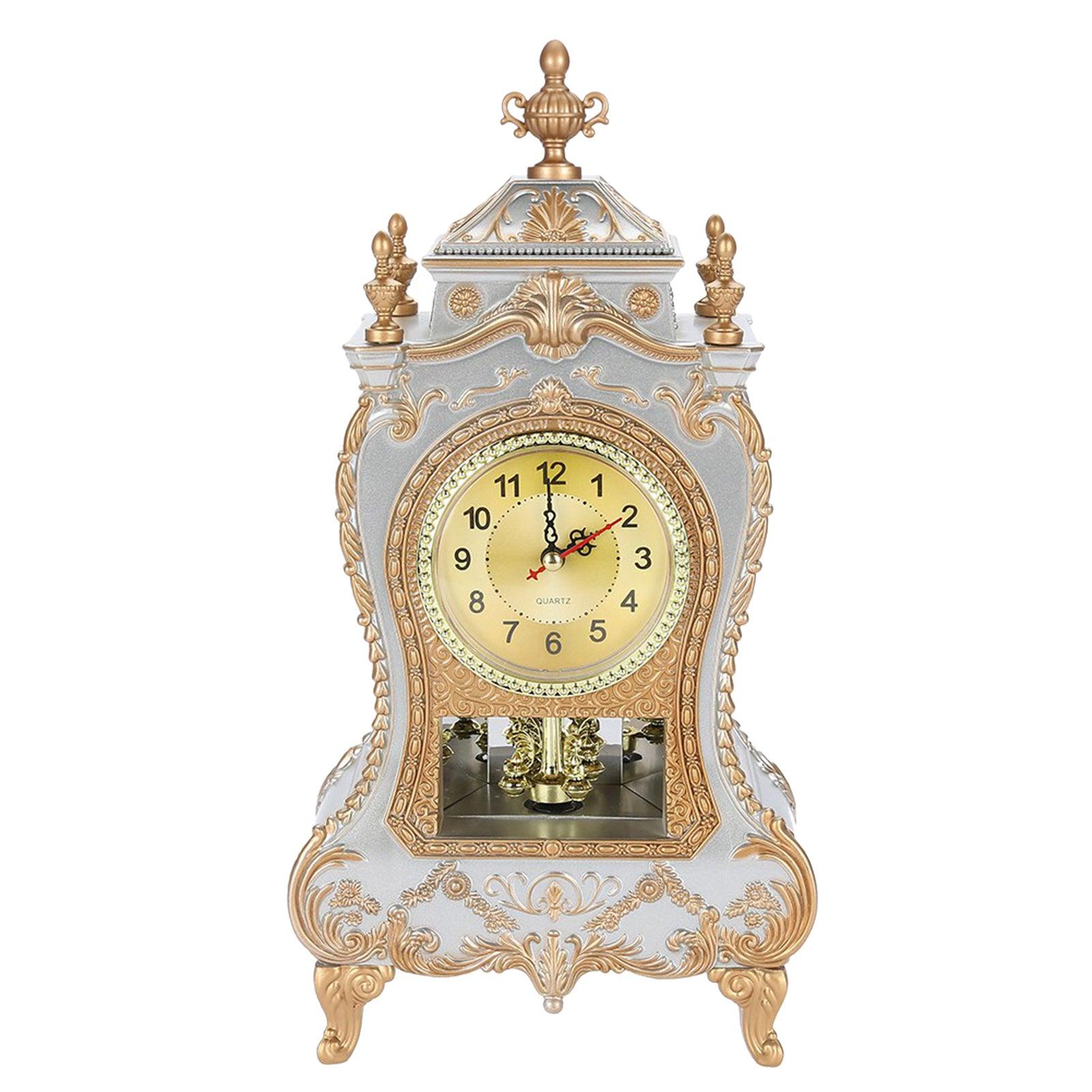 Vintage Style Plastic Table Clock Antique Home Hotel Decorative Desk Alarm Clocks(White) – Home & Ga