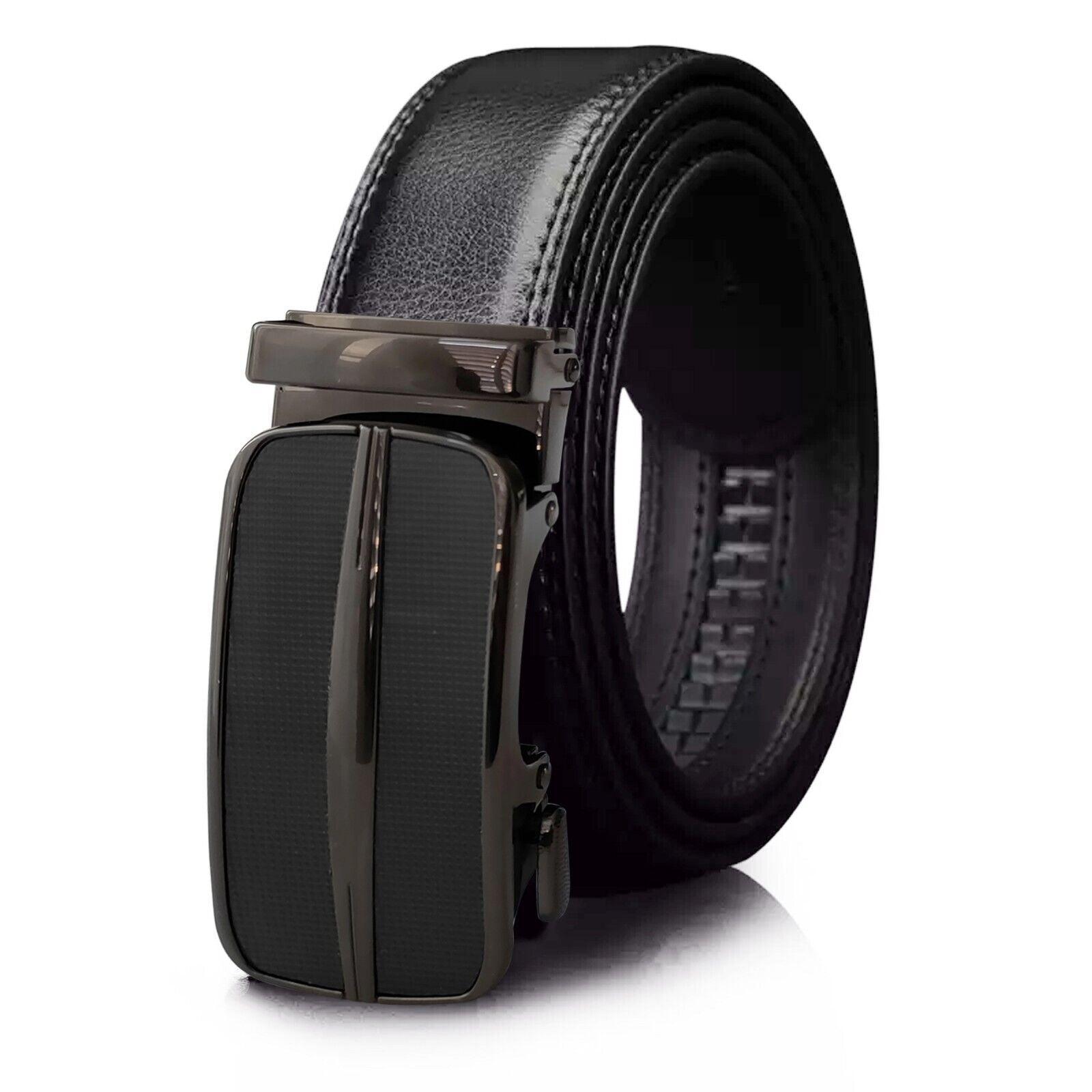 Leather Ratchet Belt Adjustable Buckle