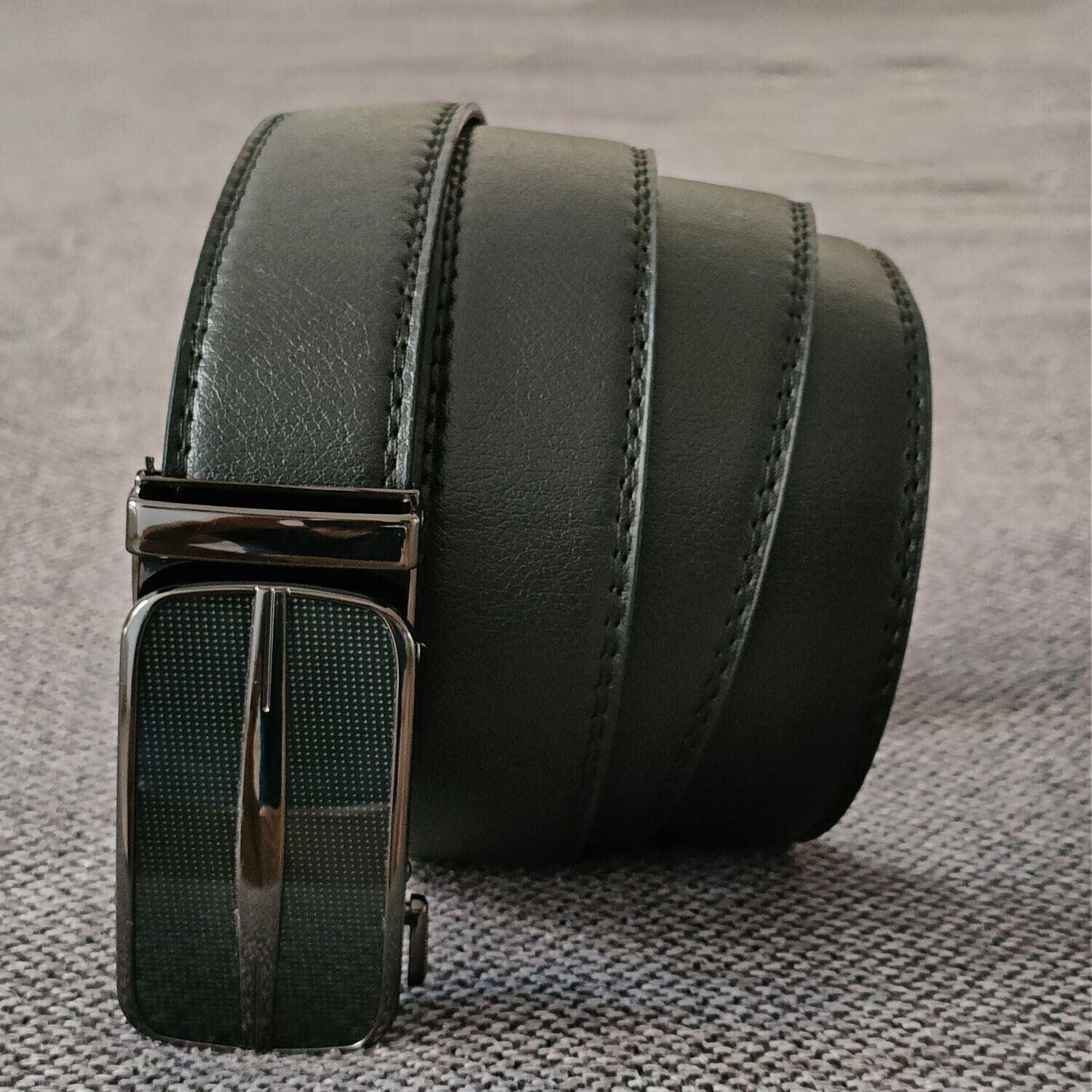Leather Ratchet Belt Adjustable Buckle