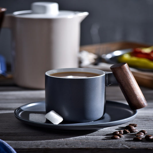 Creative Antique Ceramic Mug With Wooden Handle – Uncategorized at AWSMshop.ai