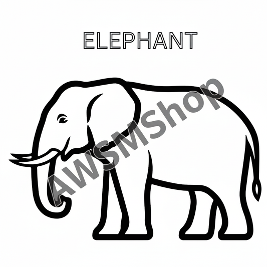 Elephant Printable (1-Page PDF) | Instant Download