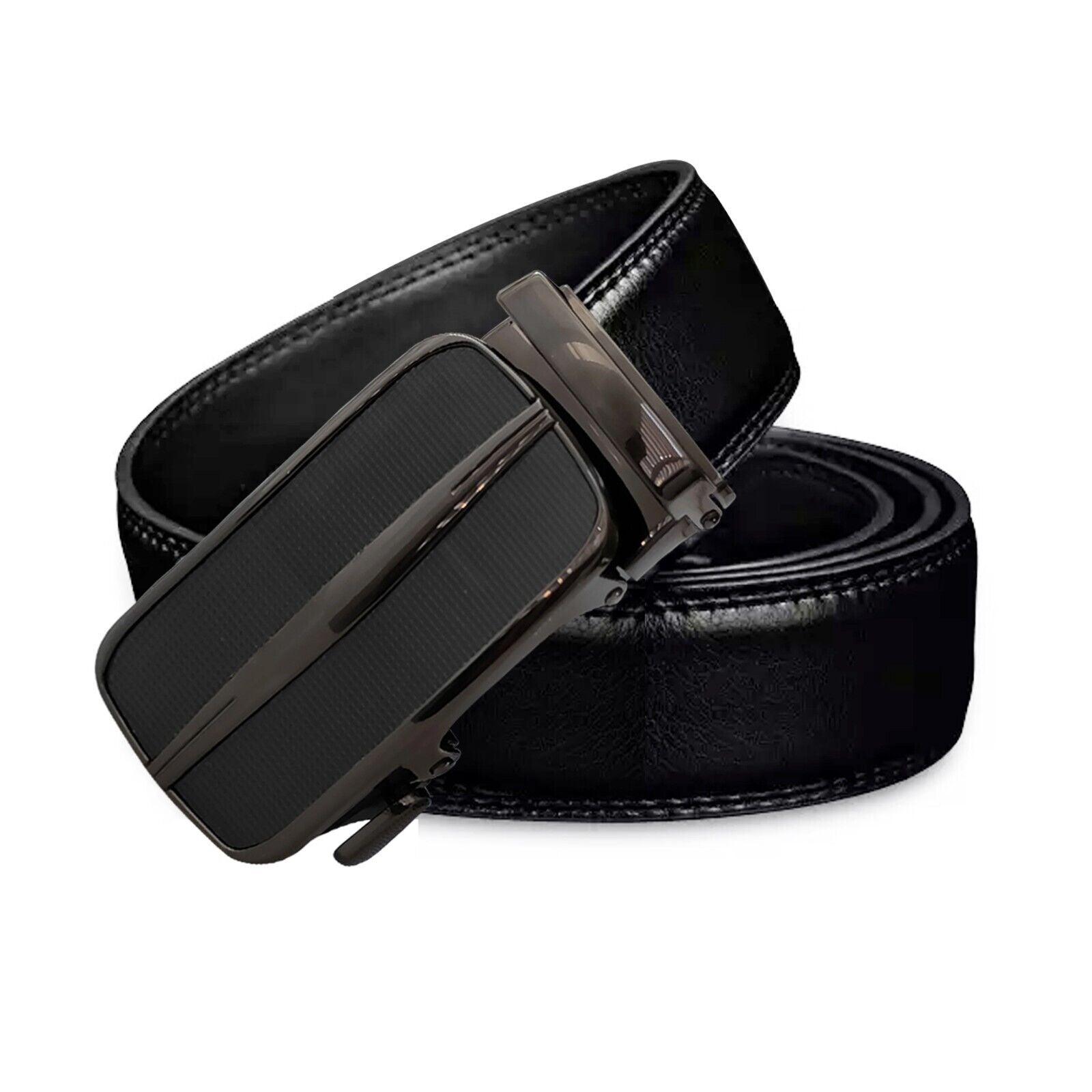 Leather Ratchet Belt Adjustable Buckle